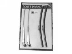 Scott Drake - 66-68 Mustang Winshield Wiper Arm and Blade Kit (Polished