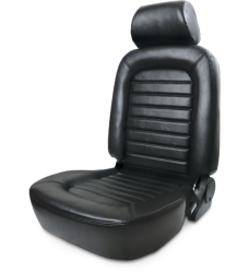Procar - Mustang ProCar Classic Seat with Headrest, Black Vinyl, Right