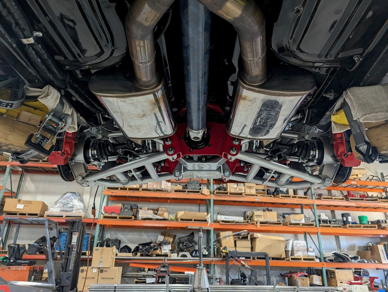 Heidts Independent Rear Suspension Installed In Classic Mustang - Front View