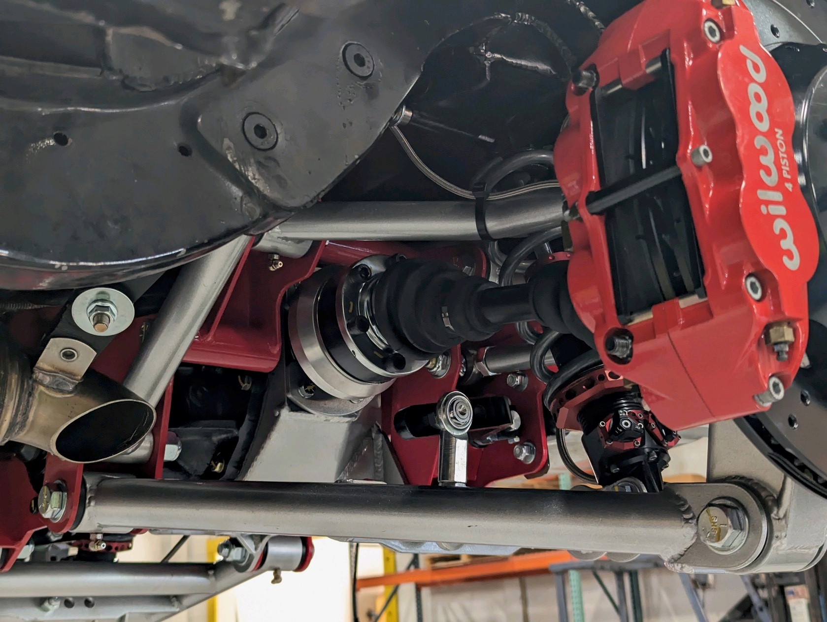 Heidts Independent Rear Suspension Installed in Classic Mustang - Side View