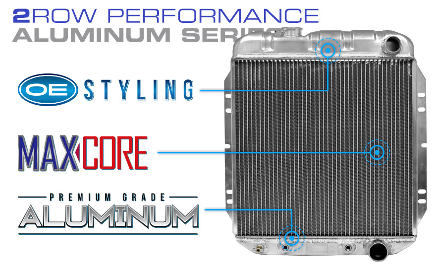 MaxCore 2 Row Aluminum Radiator Features Image