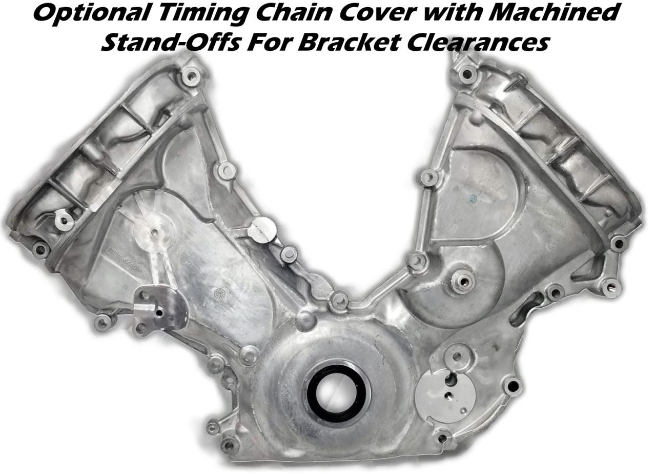 5.0 Coyote Timing Chain Cover with Pre-Machined Stand-Offs