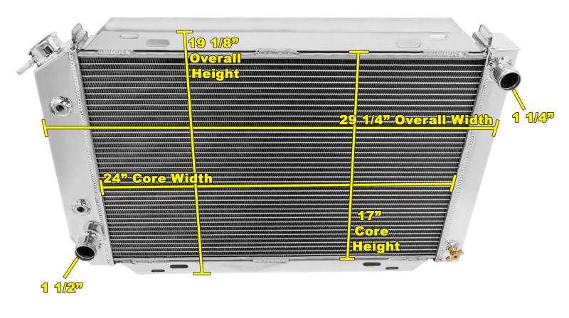 Champion Cooling 2 Row All Aluminum Radiator Made With Aircraft