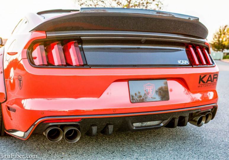 2015 2016 Mustang Carbon Fiber LG269 Rear Diffuser (Quad Tip)