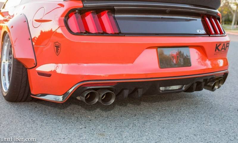2015 2016 Mustang Carbon Fiber LG269 Rear Diffuser (Quad Tip)