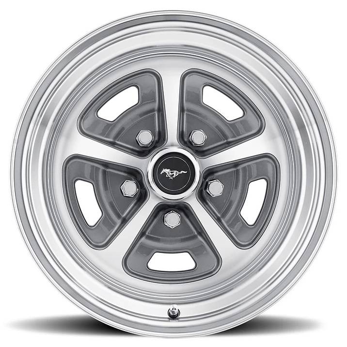 65 73 Mustang 15 X 7 Magnum Alloy Wheel Charcoal Machined Finish