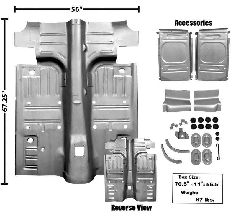 65 68 Mustang Coupe Or Fastback Floor Pan For 1 Mini Tub