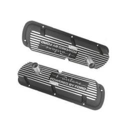 Scott Drake - 1962-1970 Fairlane Aluminum Valve Covers, Black with Machined Ribs (Pair)
