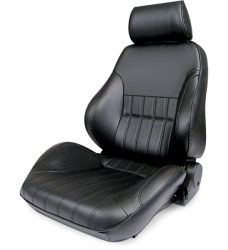 Procar - Mustang ProCar Rally Smooth Back Seat, BLACK Vinyl, Left