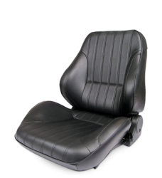Procar - Mustang ProCar Rally Lowback Seat without Headrest, Black Vinyl, Left