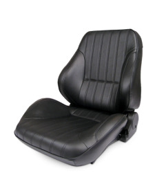 Procar - Mustang ProCar Rally Lowback Seat without Headrest, Black Leather, Left