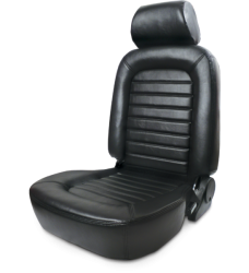 Procar - Mustang ProCar Classic Seat with Headrest, Black Vinyl, Left