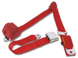 Scott Drake - 65 - 73 Mustang 3 Point Seatbelt, Bright Red