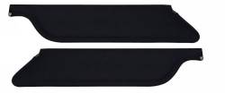 TMI Products - 64 - 66 Mustang Black Vinyl Sun Visors, Pair, Coupe/Fstbk