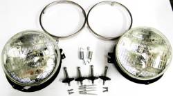Stang-Aholics - 67 Mustang Headlight Kit w/ Adjusters for One Piece SR-67 Fiberglass Extended Nose Section
