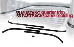 All Classic Parts - 65 - 66 Mustang Fastback Rear Interior Quarter Panel Molding Set