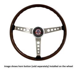 Scott Drake - 65 - 73 Shelby Walnut Wood Rim Steering Wheel, 3 Spoke