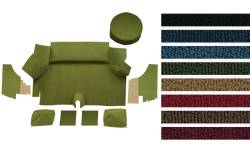 ACC - Auto Custom Carpets - 1969 - 1970 Mustang FASTBACK Trunk Floor Carpet KIT(Fixed Rear Seat), Nylon, Choose Color, Logo