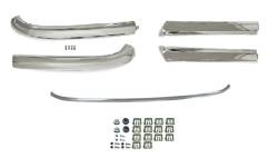 Miscellaneous - 1965 -68 Mustang Convertible Windshield Moldings, Stainless Steel w/Hardware, Set of 5