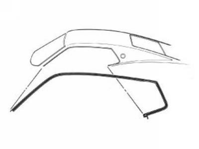 Scott Drake - 69 - 70 Mustang Fastback Roof Rail Seals, Pair