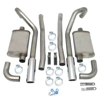 JBA Headers - 67-70 Mustang JBA Exhaust Kit W/ Chrome Tips SS 2.5in 289/302/351W