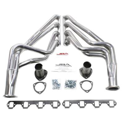 JBA Headers - 65-73 Mustang JBA Long Tube Headers 1-5/8 in SS Ceramic Coated - Borgeson Power Steering Conversion Kit