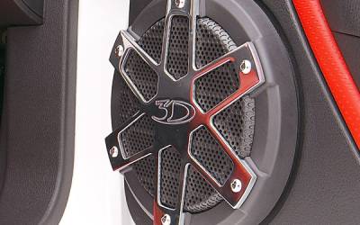 3D Carbon - 05 - 09 MUSTANG - Billet Aluminum Speaker Covers (Pair)