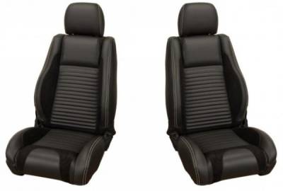 TMI Products - 05 - 07 Mustang  Sport R Seat Uplstry, Front Seats, Black Stitching