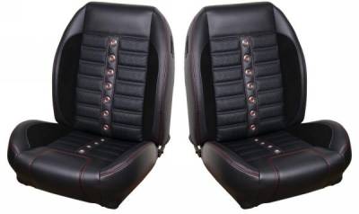 TMI Products - 64 - 67 Mustang TMI Sport XR Full Seat Upholstery-Black/Black/Blue/Black