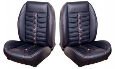 TMI Products - 64 - 67 Mustang TMI Sport X Full Seat Upholstery-Black/Black/Black