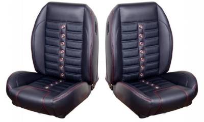 TMI Products - 64 - 67 Mustang TMI Sport X Full Seat Upholstery- Black/Black/Black