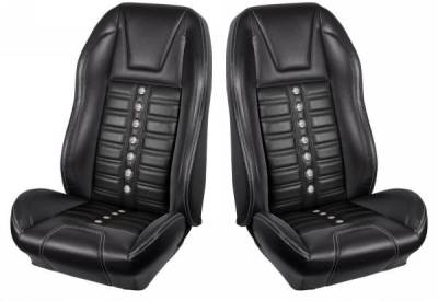 TMI Products - 71 - 73 Mustang TMI Sport X Full Seat Upholstery-Black/White/Black