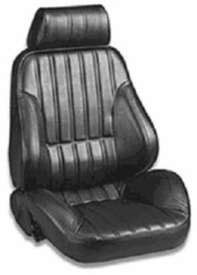 Procar - 71 - 73 Mustang Procar Rally Seats, Black Vinyl, Pair with Adapters