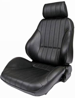 Procar - 65 - 70 Mustang Procar Rally Seats, Black Leather, Pair with Adapters