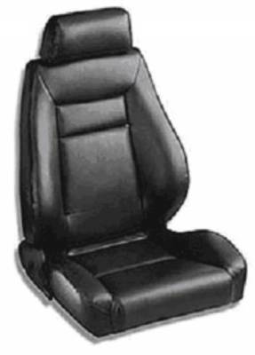 Procar - 71- 73 Mustang Procar Elite Complete Seat Kit, Black Vinyl, Pair with Adapter