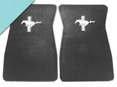 Scott Drake - 1964 - 1968 Mustang  Embroidered Carpet Floor Mats (Aqua)