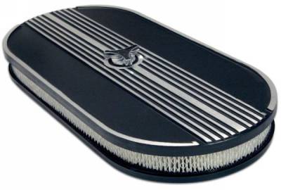 Scott Drake - 64 - 73 Mustang Oval Air Cleaner, Black, No Logo