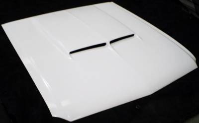 Stang-Aholics - 67 - 68 Mustang Fiberglass Hood, with Shelby Style Hood Scoop, Stock Length