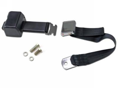 Scott Drake - 1968 - 1973 Mustang Aftermarket Seat Belts (Black, Retractable)