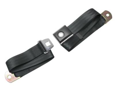 Scott Drake - 64 - 73 Mustang Push Button Seat Belt, Black 72 in