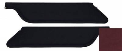 TMI Products - 64 - 66 Mustang Red UniSuede Sun Visors, Pair, Coupe/Fstbk