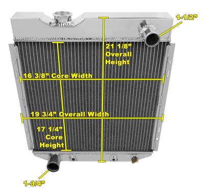 Champion Cooling - 64 - 66 Mustang V8 Conversion Radiator 3 Core