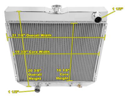 Champion Cooling - 64 - 66 Mustang Oversized Radiator 3 Core