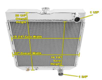 Champion Cooling - 64 - 66 Mustang Oversized Radiator 3 Core