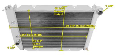 Champion Cooling - 71 - 73 Mustang Champion Radiator 3 Row Core