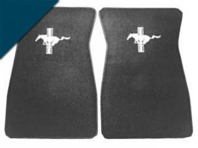 Scott Drake - 1964 - 1973 Mustang  Embroidered Carpet Floor Mats (Dark Blue)