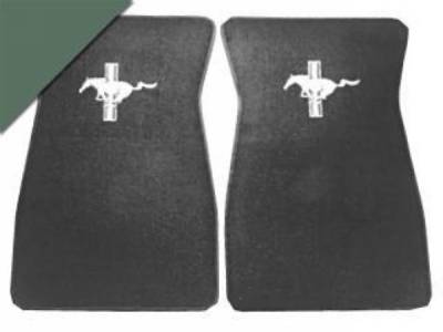 Scott Drake - 1964 - 1973 Mustang  Embroidered Carpet Floor Mats (Ivy Gold)