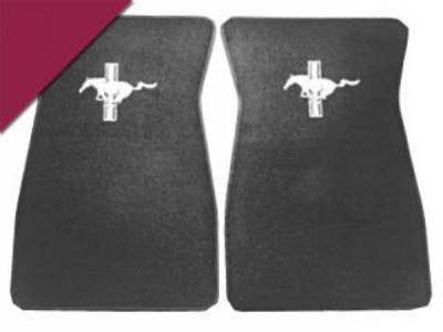 Scott Drake - 1964 - 1973 Mustang  Embroidered Carpet Floor Mats (Maroon)