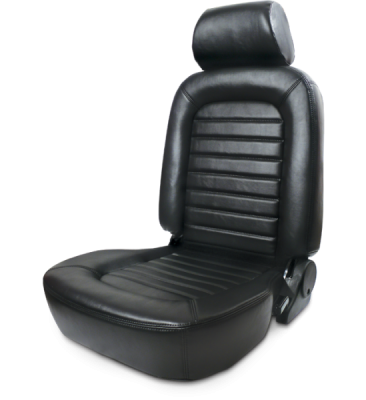 Procar - Mustang ProCar Classic Seat with Headrest, Black Vinyl, Left