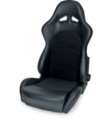 Procar - Mustang ProCar Sportman PRO Recliner Seat, Black Velour/Black Vinyl